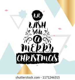 Merry Christmas. Typography. Vector logo, text design. Greeting card.