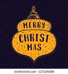 Merry Christmas. Typography. Vector logo, text design. Greeting card.