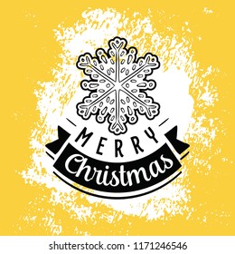 Merry Christmas. Typography. Vector logo, text design. Greeting card.