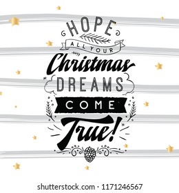 Merry Christmas. Typography. Vector logo, text design. Greeting card.