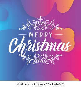 Merry Christmas. Typography. Vector logo, text design. Greeting card.