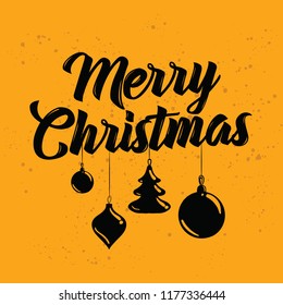 Merry Christmas. Typography. Vector logo, text design. Greeting card.