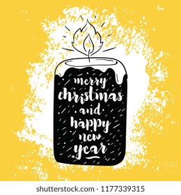 Merry Christmas. Typography. Vector logo, text design. Greeting card.
