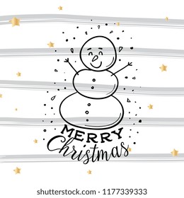Merry Christmas. Typography. Vector logo, text design. Greeting card.