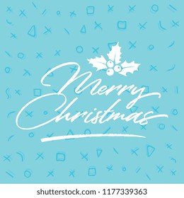 Merry Christmas. Typography. Vector logo, text design. Greeting card.