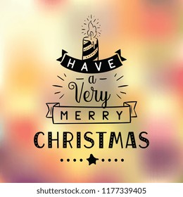 Merry Christmas. Typography. Vector logo, text design. Greeting card.
