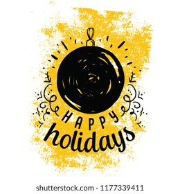 Merry Christmas. Typography. Vector logo, text design. Greeting card.