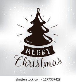 Merry Christmas. Typography. Vector logo, text design. Greeting card.