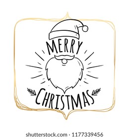 Merry Christmas. Typography. Vector logo, text design. Greeting card.
