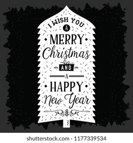 Merry Christmas. Typography. Vector logo, text design. Greeting card.