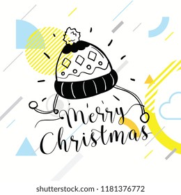 Merry Christmas. Typography. Vector logo, text design. Greeting card.