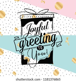 Merry Christmas. Typography. Vector logo, text design. Greeting card.