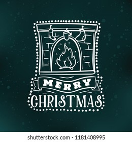 Merry Christmas. Typography. Vector logo, text design. Greeting card.