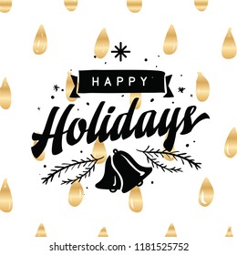 Merry Christmas. Typography. Vector logo, text design. Greeting card.