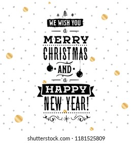 Merry Christmas. Typography. Vector logo, text design. Greeting card.