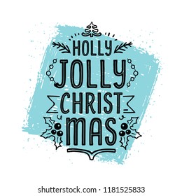 Merry Christmas. Typography. Vector logo, text design. Greeting card.