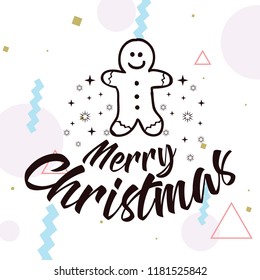 Merry Christmas. Typography. Vector logo, text design. Greeting card.