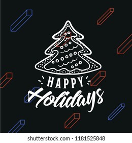 Merry Christmas. Typography. Vector logo, text design. Greeting card.