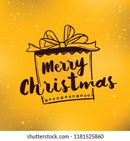 Merry Christmas. Typography. Vector logo, text design. Greeting card.