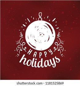 Merry Christmas. Typography. Vector logo, text design. Greeting card.