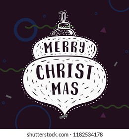 Merry Christmas. Typography. Vector logo, text design. Greeting card.