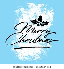 Merry Christmas. Typography. Vector logo, text design. Greeting card.