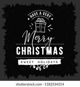 Merry Christmas. Typography. Vector logo, text design. Greeting card.