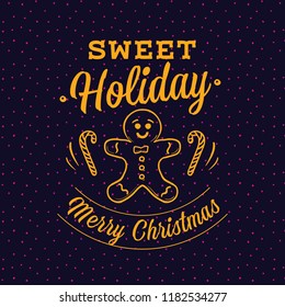 Merry Christmas. Typography. Vector logo, text design. Greeting card.