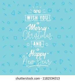 Merry Christmas. Typography. Vector logo, text design. Greeting card.