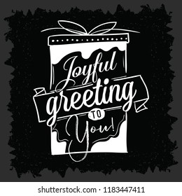 Merry Christmas. Typography. Vector logo, text design. Greeting card.