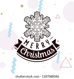 Merry Christmas. Typography. Vector logo, text design. Greeting card.