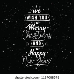 Merry Christmas. Typography. Vector logo, text design. Greeting card.