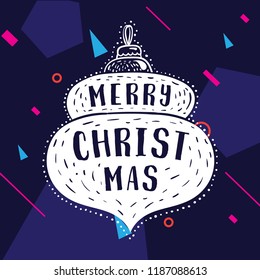 Merry Christmas. Typography. Vector logo, text design. Greeting card.