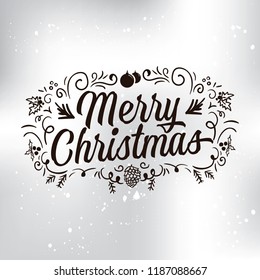 Merry Christmas. Typography. Vector logo, text design. Greeting card.