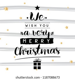 Merry Christmas. Typography. Vector logo, text design. Greeting card.
