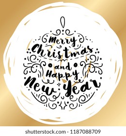 Merry Christmas. Typography. Vector logo, text design. Greeting card.