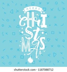 Merry Christmas. Typography. Vector logo, text design. Greeting card.