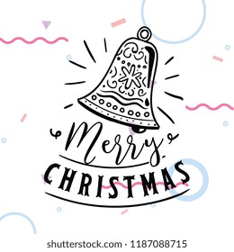 Merry Christmas. Typography. Vector logo, text design. Greeting card.