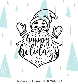 Merry Christmas. Typography. Vector logo, text design. Greeting card.