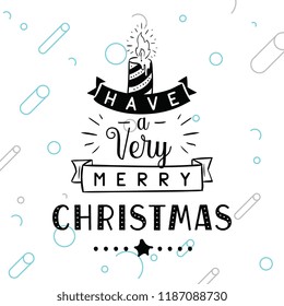 Merry Christmas. Typography. Vector logo, text design. Greeting card.
