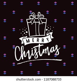 Merry Christmas. Typography. Vector logo, text design. Greeting card.