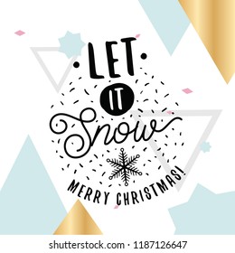 Merry Christmas. Typography. Vector logo, text design. Greeting card.