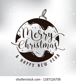 Merry Christmas. Typography. Vector logo, text design. Greeting card.