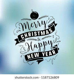Merry Christmas. Typography. Vector logo, text design. Greeting card.