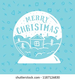 Merry Christmas. Typography. Vector logo, text design. Greeting card.