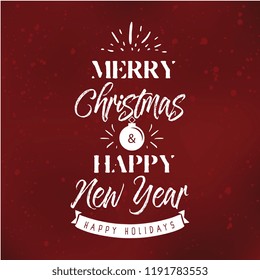 Merry Christmas. Typography. Vector logo, text design. Greeting card.