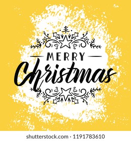 Merry Christmas. Typography. Vector logo, text design. Greeting card.