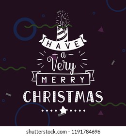 Merry Christmas. Typography. Vector logo, text design. Greeting card.