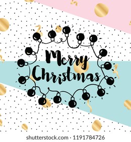 Merry Christmas. Typography. Vector logo, text design. Greeting card.