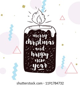 Merry Christmas. Typography. Vector logo, text design. Greeting card.